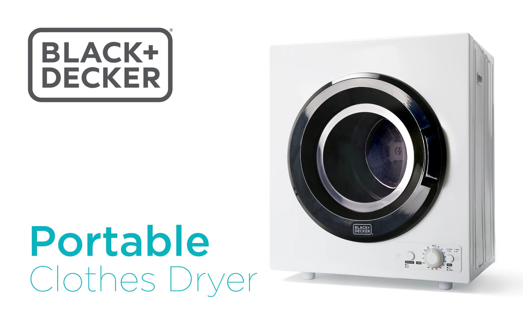 BLACK+DECKER BCED37 Compact Dryer for Standard Wall Outlet, Small, 4 Modes, Load Volume 13.2 lbs., White