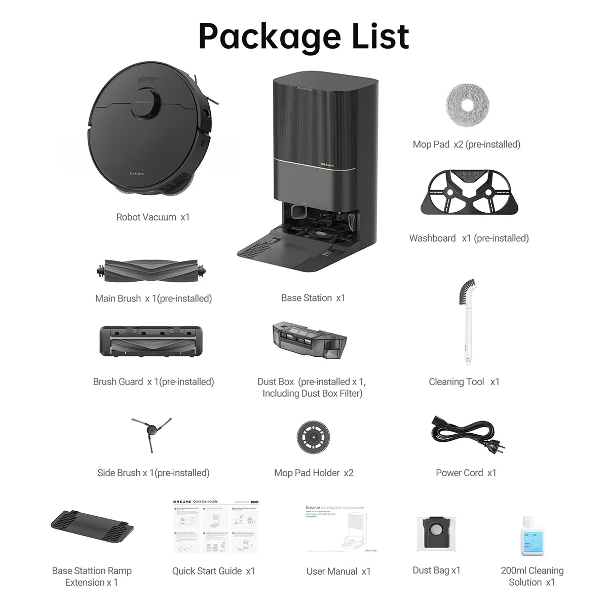 dreame L40 Ultra Robot Vacuum with Removable & Liftable Mop, Extendable & Liftable SideBrush, 11,000Pa Suction, 149a?? Mop & Washboard Self Cleaning, Auto-Empty, Auto Refill, Voice Control
