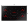 Empava 36 in. Electric Stove Induction Cooktops with 5 Power Boost Heating Elements Smooth Surface Vitro Ceramic Glass in Black