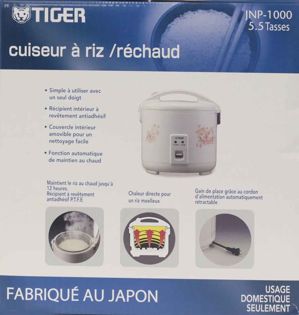 Tiger 5.5 Cup Floral White Rice Cooker & Warmer