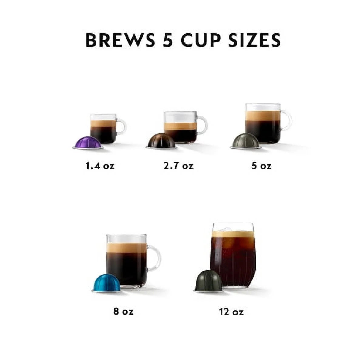 Nespresso Vertuo Pop by De'Longhi Coffee and Espresso Maker with Coffee Tasting Set, Black
