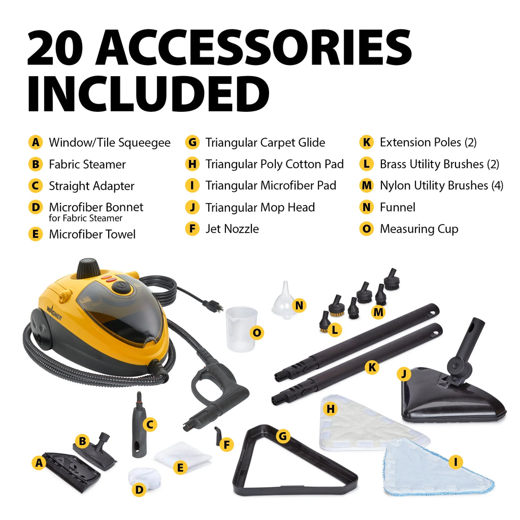 Wagner Steam Cleaner and Mop for Multi-Surface Projects, 20pc Accessory Set, 925e SteamMachine Elite Steamer