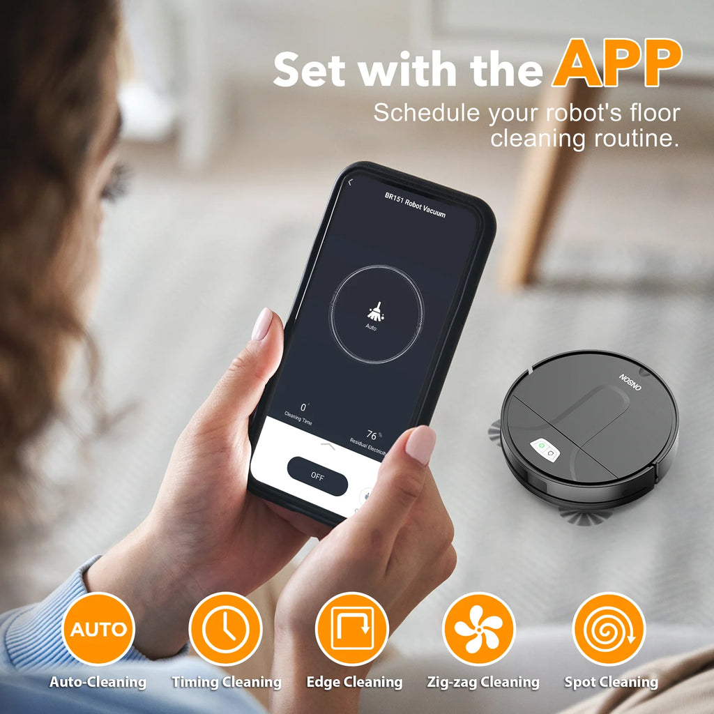 GOOVI By ONSON Robot Vacuum Cleaner, 3500Pa Powerful Suction with App/Wi-Fi/Alexa for Hard Floor