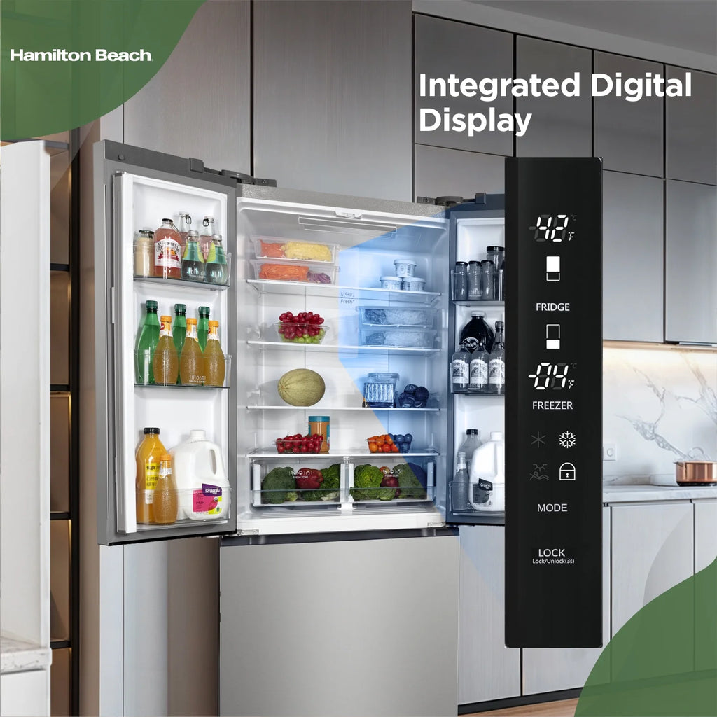 Hamilton Beach, 17.7 Cu. Ft. French Door Refrigerator, Freestanding Installation, Platinum Silver, HZ0771