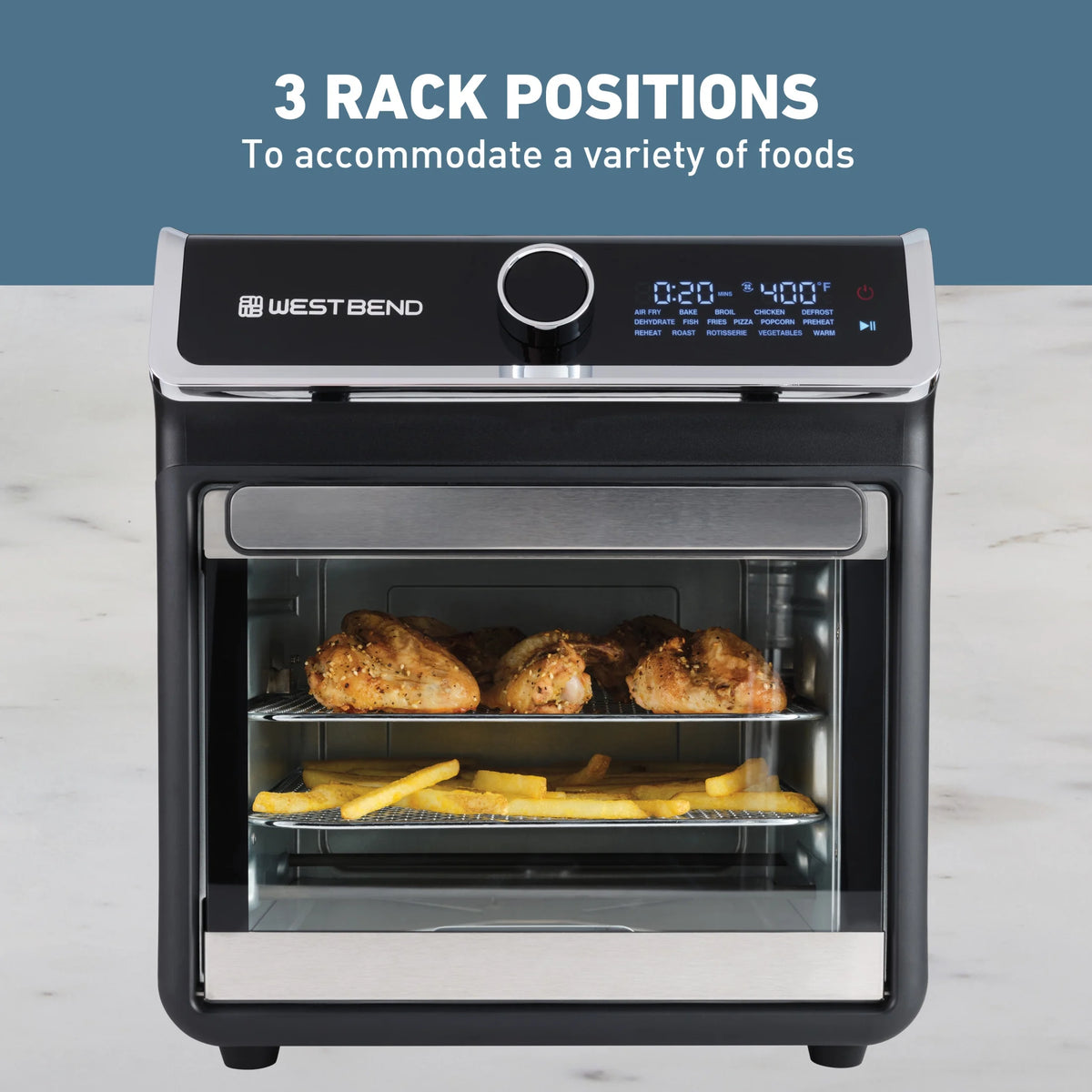 West Bend 15 Qt. Air Fryer Oven with 16 Presets, in Black (AFWB15BK13)