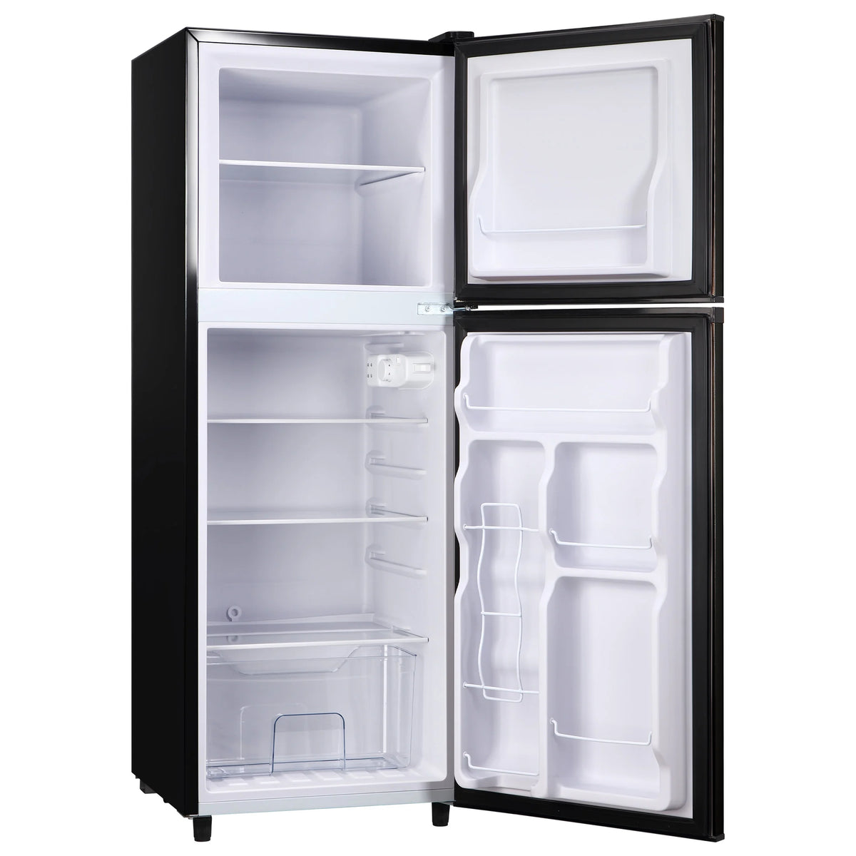2 Door Mini Fridge with Freezer,4.5 Cu.ft.,5 Adjustable Thermostat & 4 Removable Glass Shelves