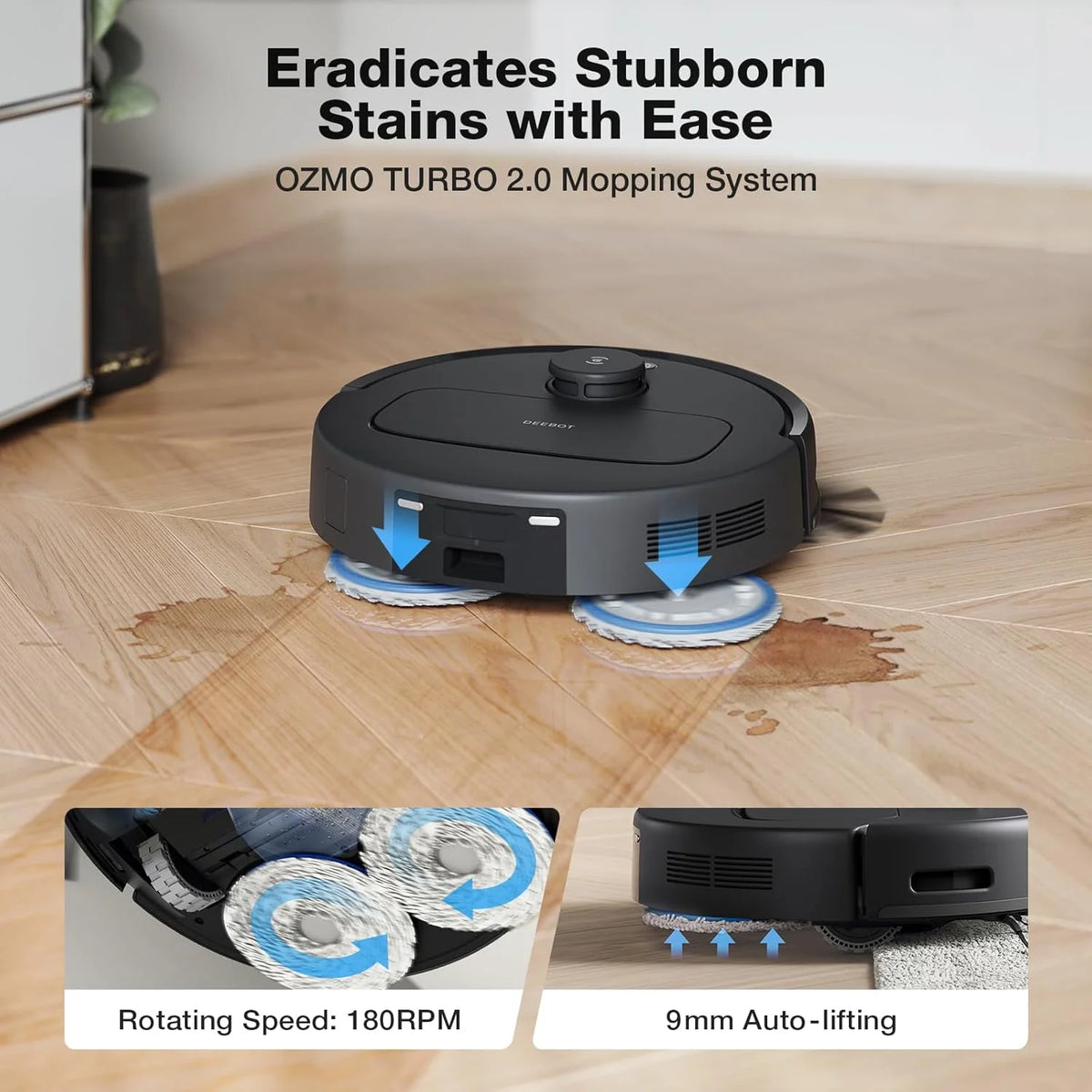 ECOVACS DEEBOT N30 Omni Robot Vacuum & Mop, 10000Pa Suction, TruEdge Mopping, ZeroTangle 2.0 Technology