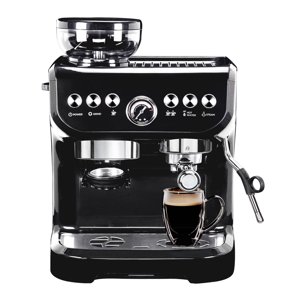MIROX Espresso Machine 15 Bar, Coffee Maker With Milk Frother Steam Wand, Built-In Bean Grinder, Combo Cappuccino Machine with 70oz Removable Water Tank (ABS high-strength plastic shell)