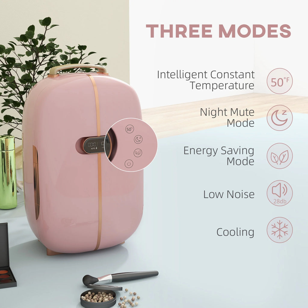 HOMCOM Portable Skincare Fridge with LED Display, 12L Mini Fridge for Beauty, Makeup and Cosmetics