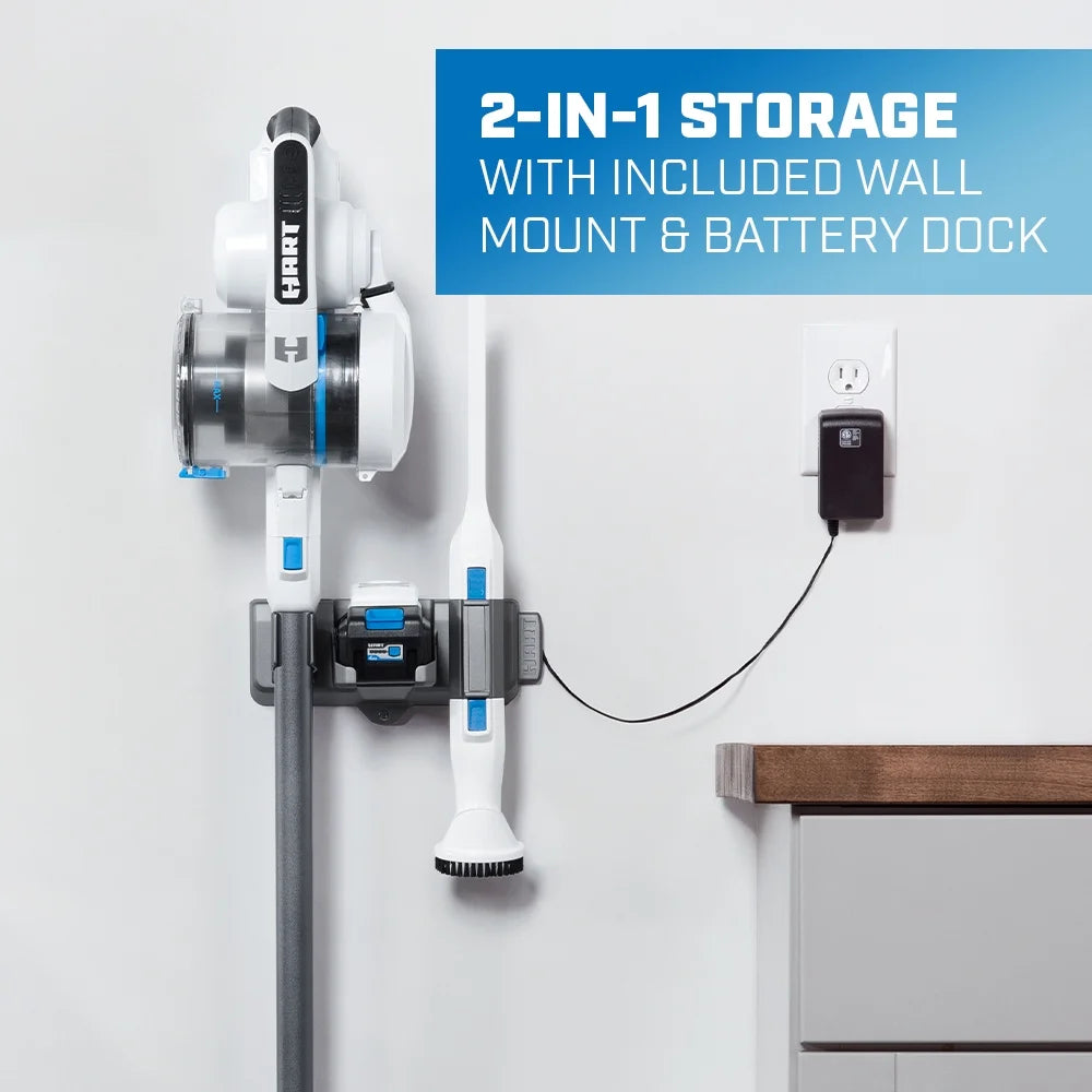 HART 20-Volt Cordless Stick Vacuum Kit, (1) 4.0Ah Lithium-Ion Battery