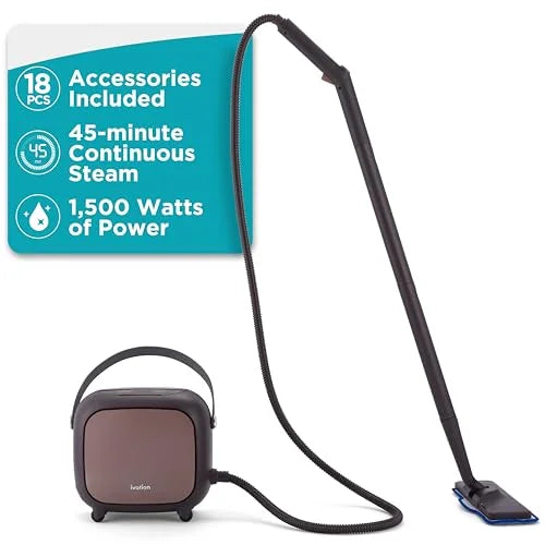 Steam Cleaner, Powerful Multipurpose Steamer w/ 18 Accessories, Chemical-Free Cleaning and Sanitizing for Floor, Tiles, Car Detailing, Wallpaper, Grout, Bed Bugs, Clothes, Curtains and Carpet