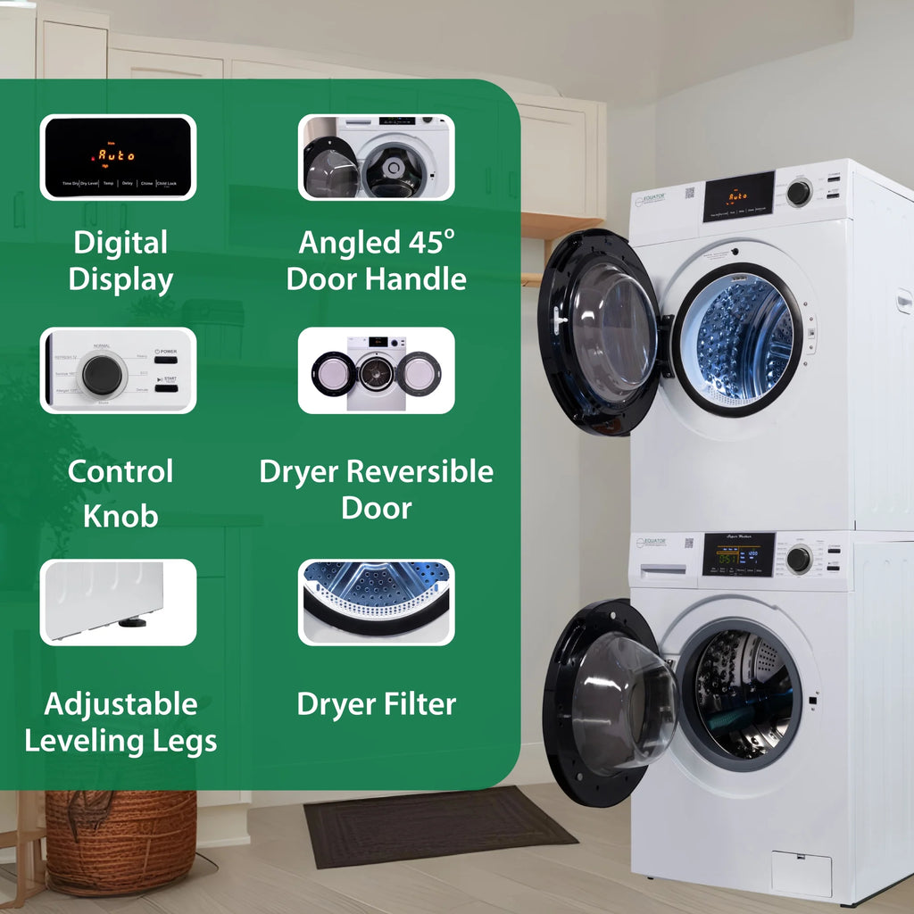 Equator Advanced Appliances 4.0 cu ft High-Efficiency Compact Stacked Washing Machine