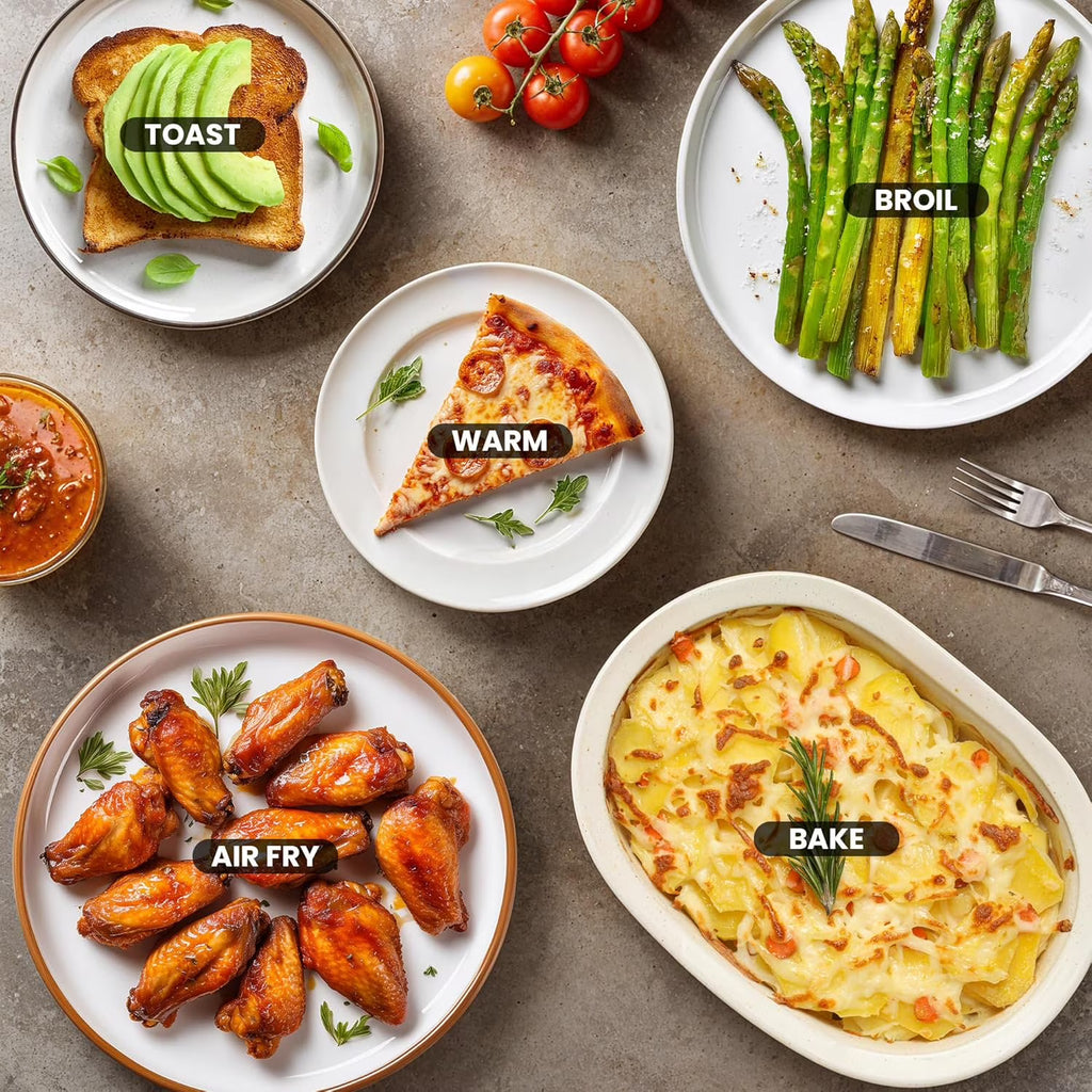 EAF0852SS 8.5Qt. Capacity Air Fryer Oven, Air Fry, Broil, Toast, Bake & Broil with Convection, Time and Temperature Controls, 800-, Includes 25 Delicious Recipes, Stainless Steel
