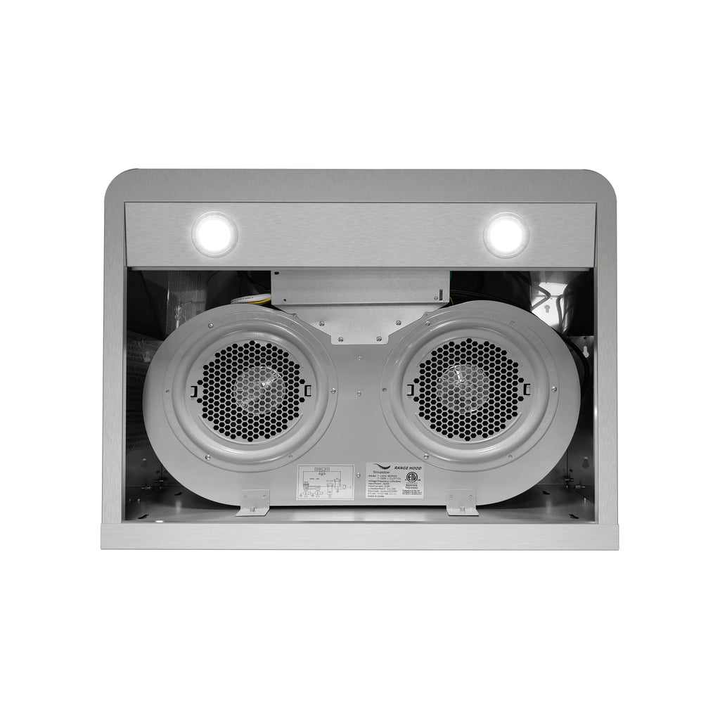 Streamline 30 in. Montecreto Ductless Undermount 406 CFM Range Hood in Brushed Stainless Steel with Baffle Filters, Touchpad Control, LED Lights