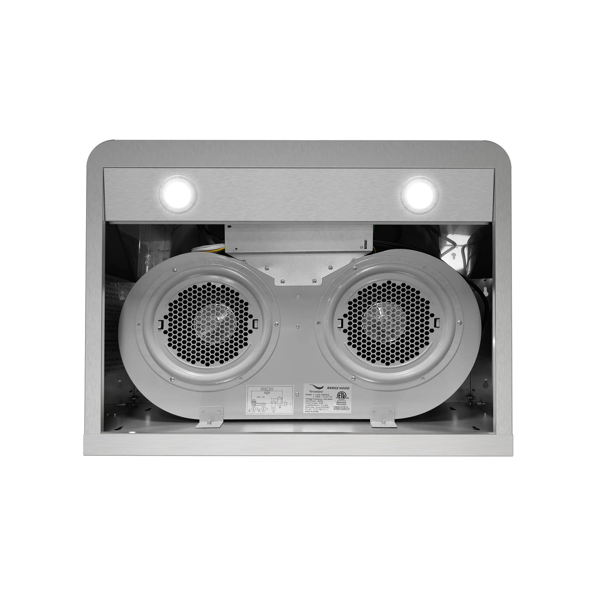 Streamline 30 in. Montecreto Ductless Undermount 406 CFM Range Hood in Brushed Stainless Steel with Baffle Filters, Touchpad Control, LED Lights