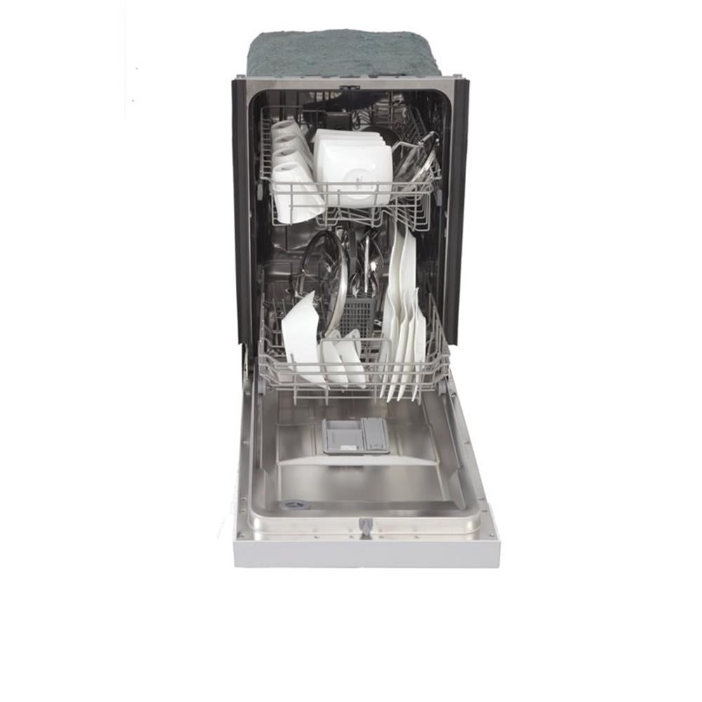 Pemberly Row 18" Stainless Steel Front Control Dishwashers in Silver