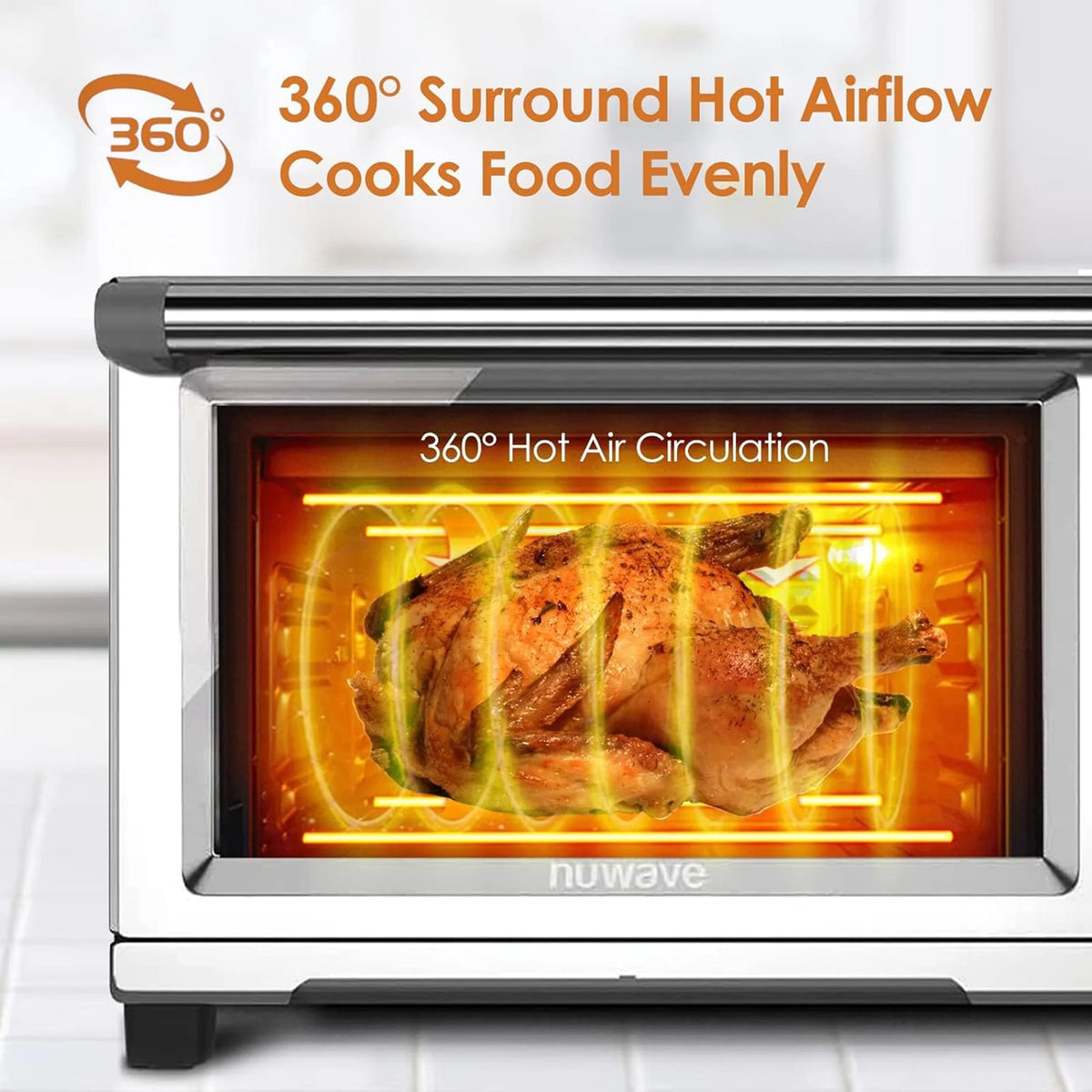 Nuwave Bravo Air Fryer Oven, 21-Qt Capacity 1800 Watts Convection Toaster Smart Oven, Large