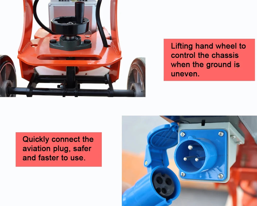 TECHTONGDA Floor Grinding and Trimming Machine Concrete Floor Grinder Polisher Machine Heavy Duty Hand-Push Concrete Grinding Machine 220V