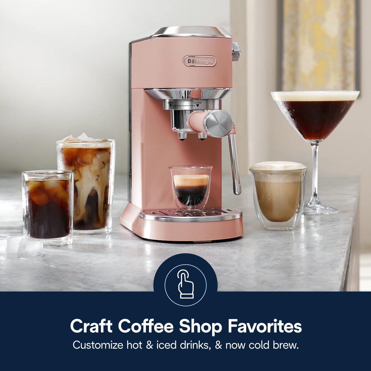 De’Longhi Dedica Duo Espresso Machine, Compact Size with Built in Frother for Latte Art, Brew Espresso, Cold Brew, Lattes & More, Stainless Steel