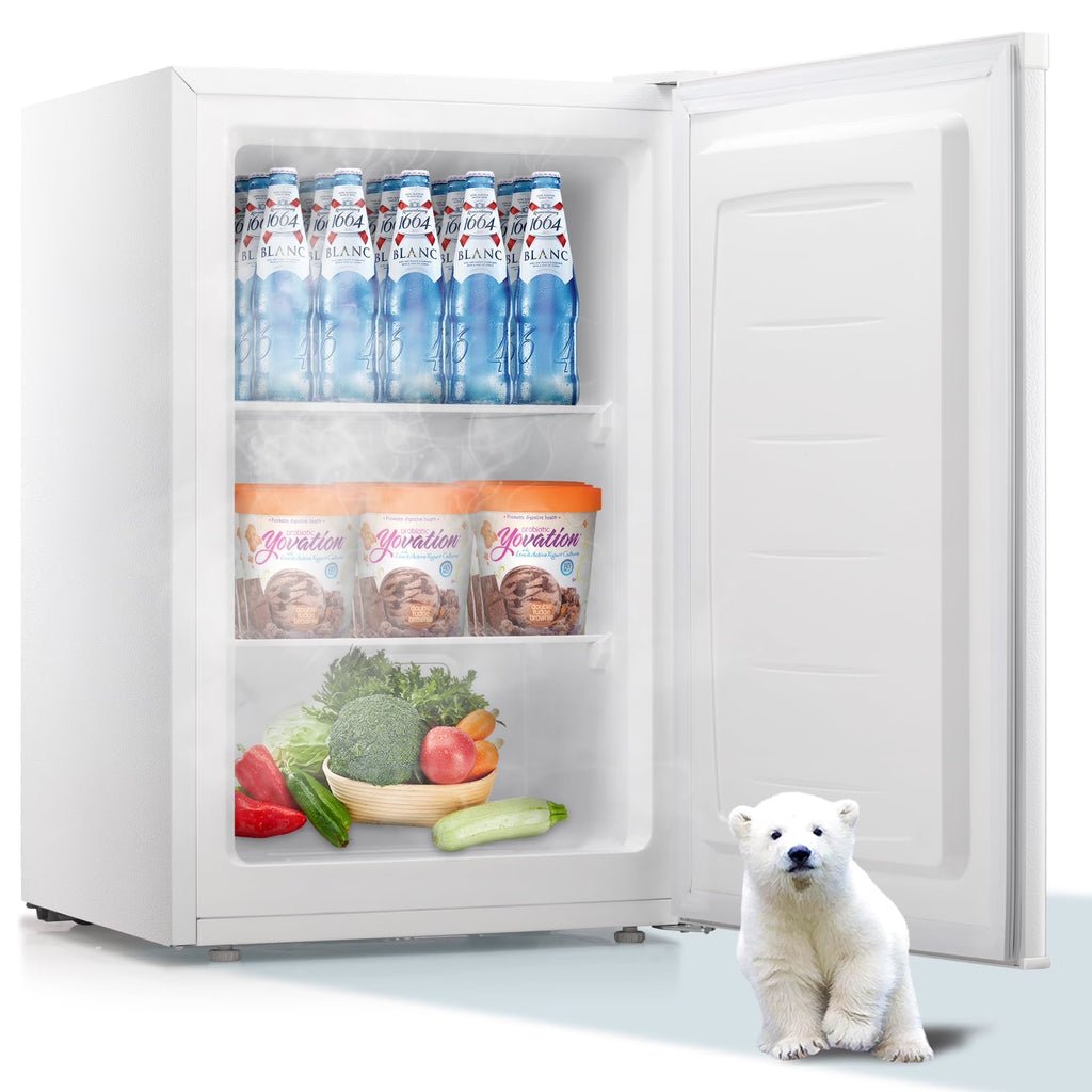 Electactic Upright Freezer, Energy Saving 3.0 Cu.ft Single Door Compact Upright Freezer with Reversible Door(Black)
