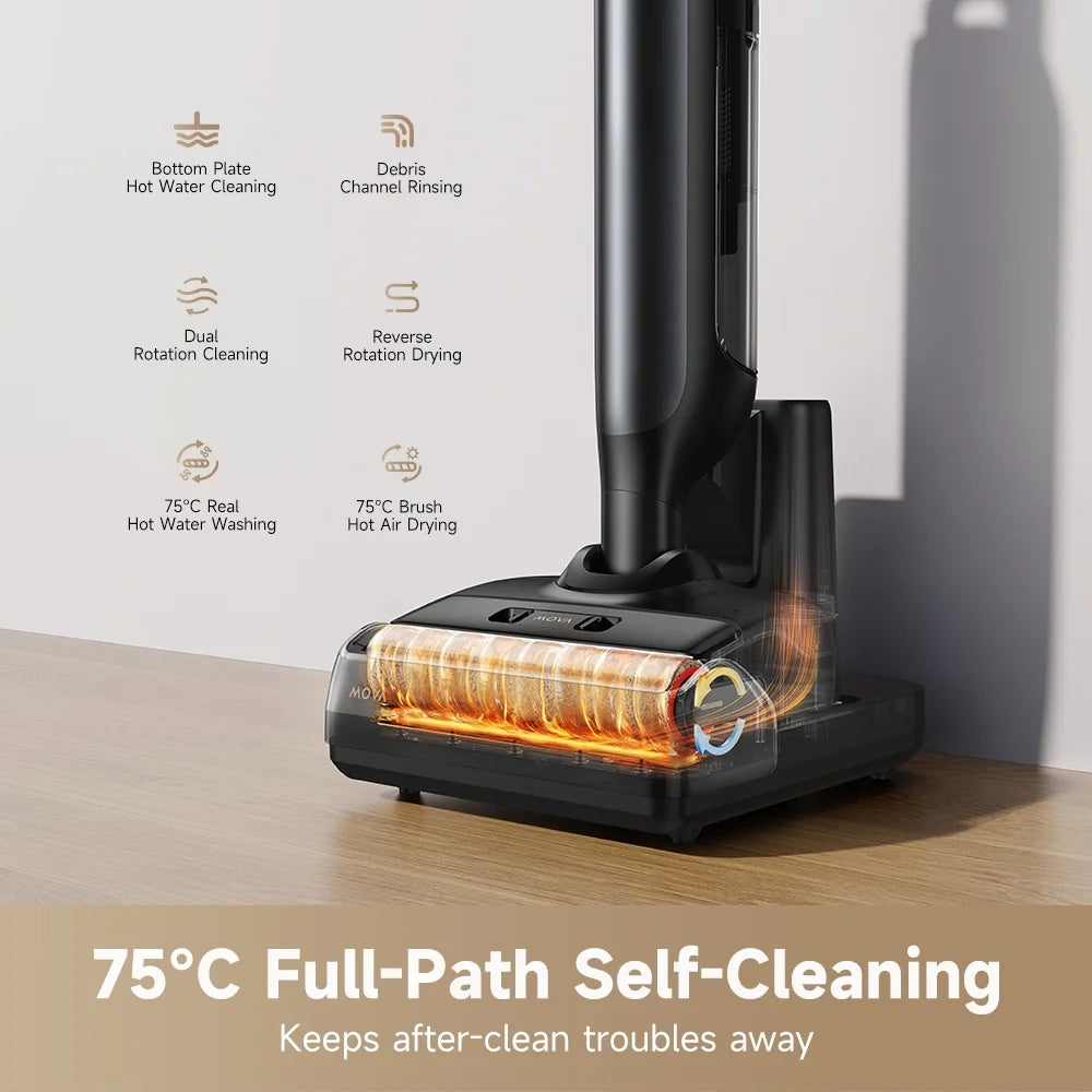 MOVA M10 Cordless Wet Dry Vacuum,Dual-Edge Self-Cleaning,18bar Suction,Zero-Tangle