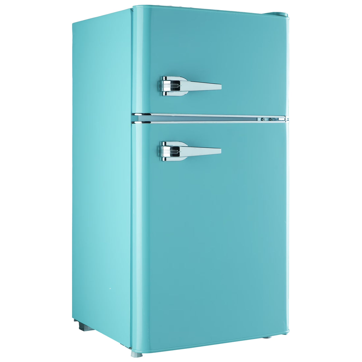 2 Door Mini Fridge with Freezer,3.5Cu.ft Small Freezer,7 Adjustable Thermostat,Blue,New