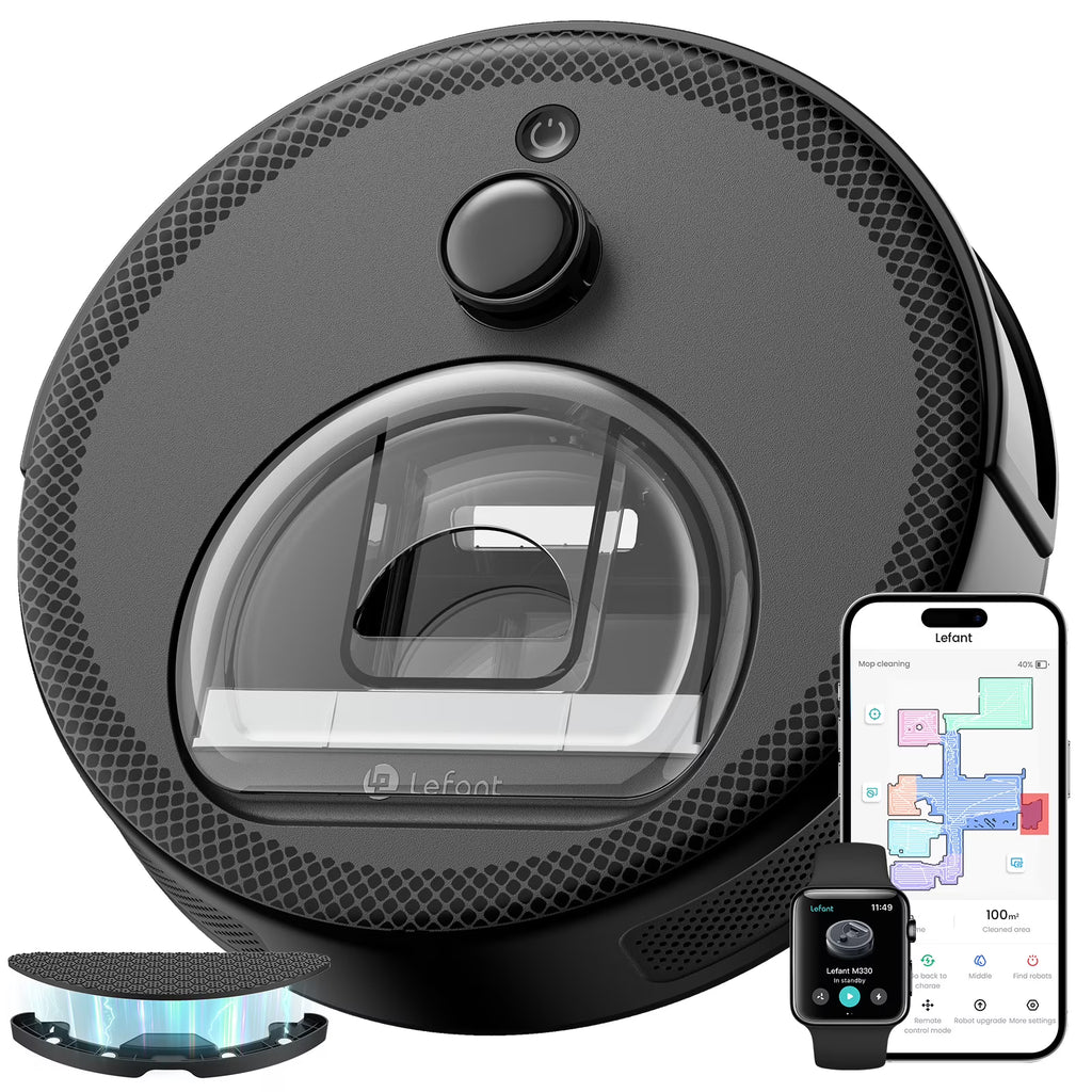 Lefant M330 LiDAR Navigation Robot Vacuum and Mop, 450ml Visible Dustbin, 190?�� PSD Obstacle Avoidance, Multi-Level Mapping, Robot Vacuum Cleaner for Hardwood Carpets Pet Hair