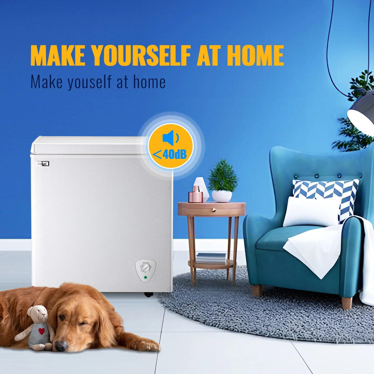 WANAI 5.0 Cu.ft Compact Freezer, Fast Cooling, Top Door Design, Energy-Efficient Deep Freezer White