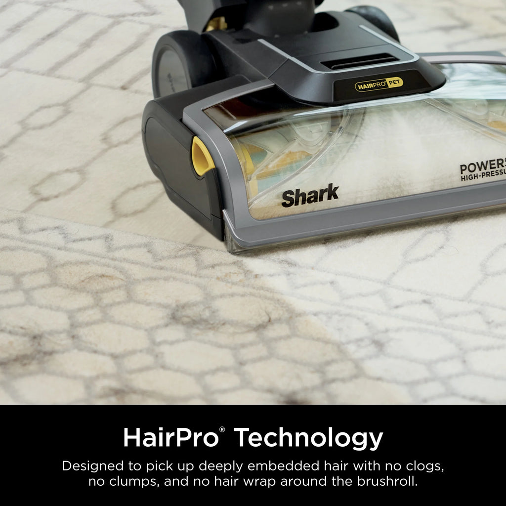 Shark CarpetXpert 2-in-1 Upright Deep Carpet Corded Vacuum, with HairPro StainStriker Technology, Built-in Spot & Stain Eliminator, with 12oz Deep Clean Pro and 16oz Oxy Multiplier, EX300 Gray