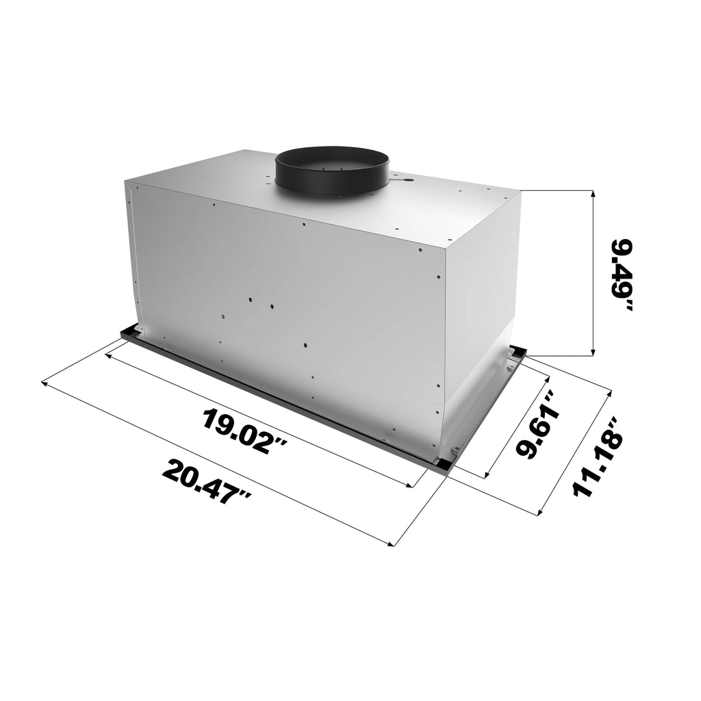 CIARRA Insert Range Hood 20 inch 450 CFM with Push Button Control Stainless Steel CAS913E52