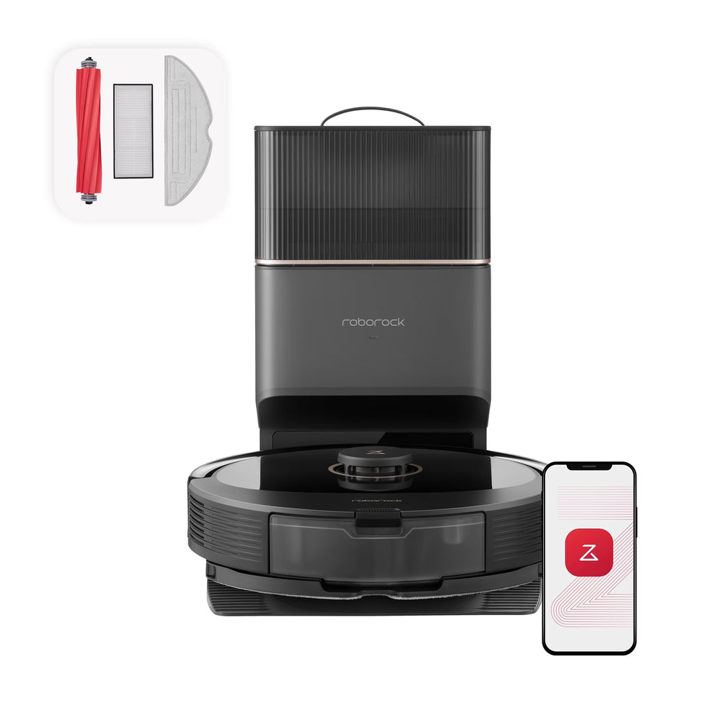 Roborock Q8 Max+ Robot Vacuum and Mop with Self-Emptying, Obstacle Avoidance, LiDAR Navigation, 5500Pa Suction Power, and App Control