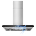 36" Island Range Hood 700CFM Stainless Steel with LED Lights, 3-Speed Touch Control & Delay Shutoff, Ducted/Ductless Convertible