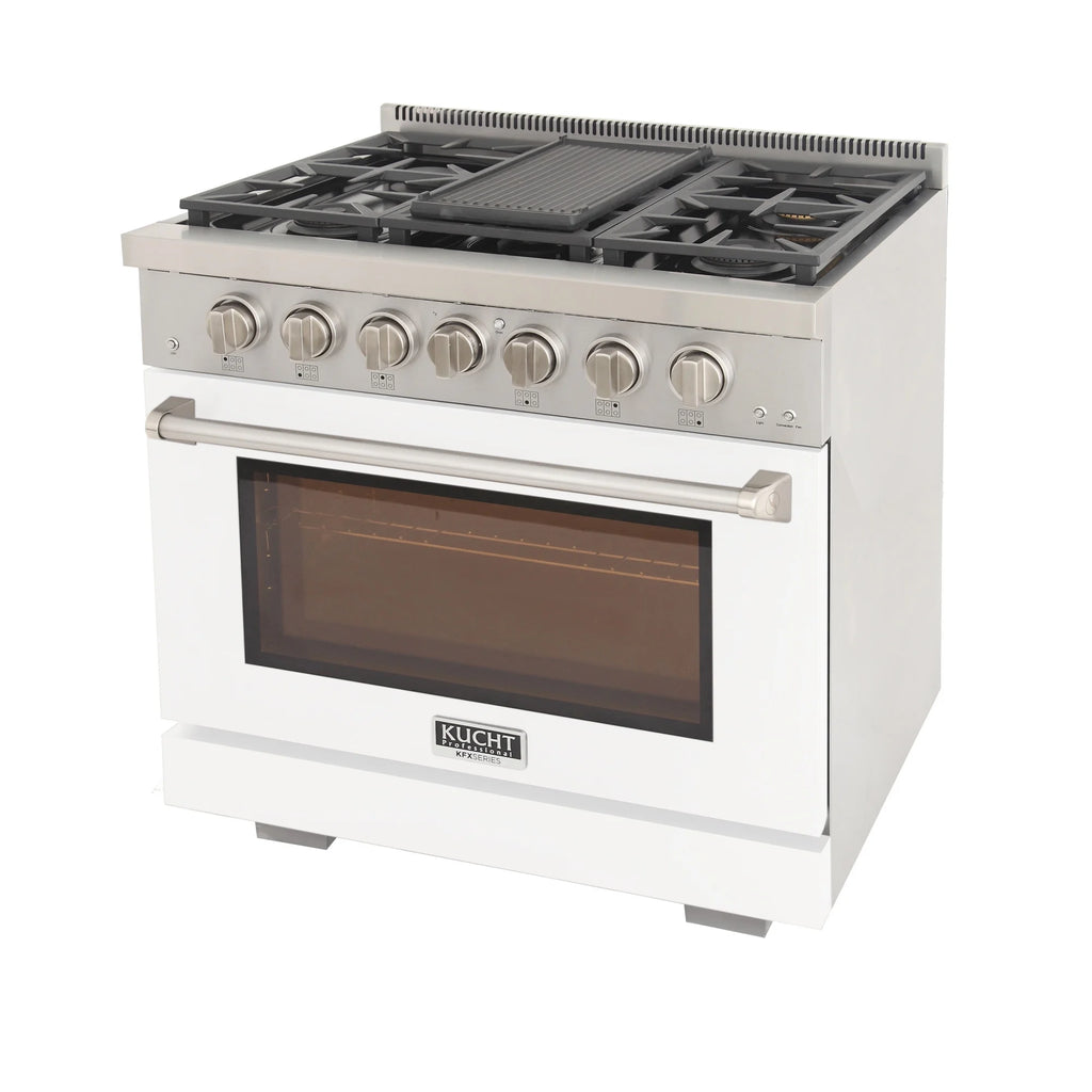 Professional 36-in Propane Gas Range in White with True Simmer Burners