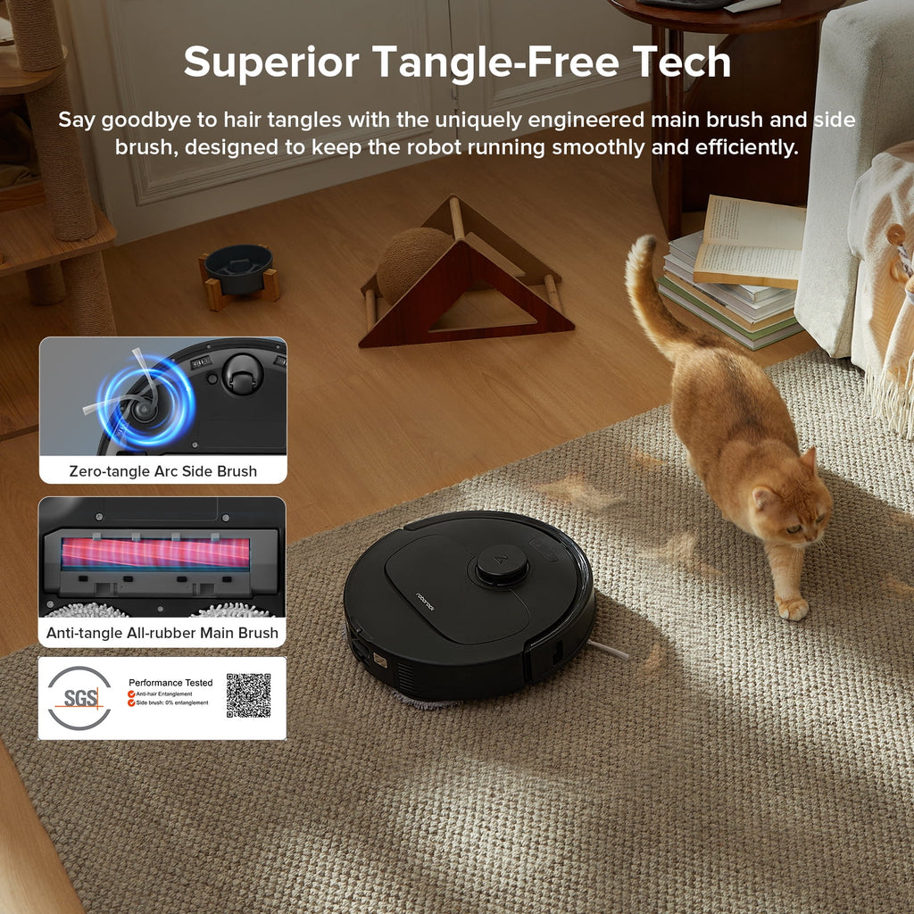Roborock Qrevo Series Robot Vacuum and Mop, Auto Mop Washing&Drying, 8000Pa Suction, Self-Emptying, Anti-Tangle Brushes, Smart Obstacle Avoidance (QV 35A)