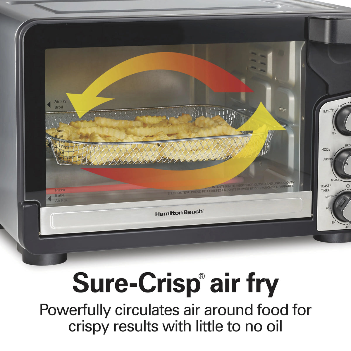 Hamilton Beach Easy View XL Toaster Oven with Sure-Crisp? Air Fry, 1750W, 6 Slice Capacity, 31460