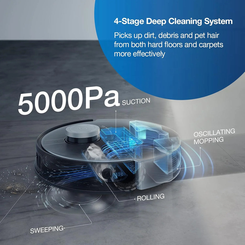 ECOVACS DEEBOT T10 PLUS Neo Robot Vacuum and Mop, Auto-Empty, AIVI 3.0, OZMO Pro 3.0 Oscillating Mopping, 3D Map, Air Freshener