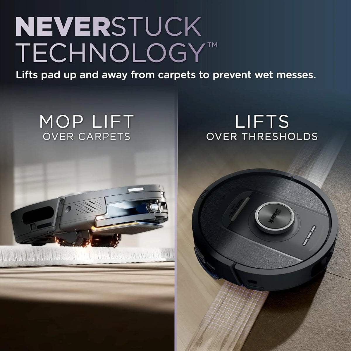 Shark PowerDetect? NeverTouch? Robot Vacuum and Mop, Self-Empty & Self-Refill, Bagless, 60-Day Debris Capacity HEPA Base, 30-Day Capacity Refill Tank, Pad Dry, RV2820YE