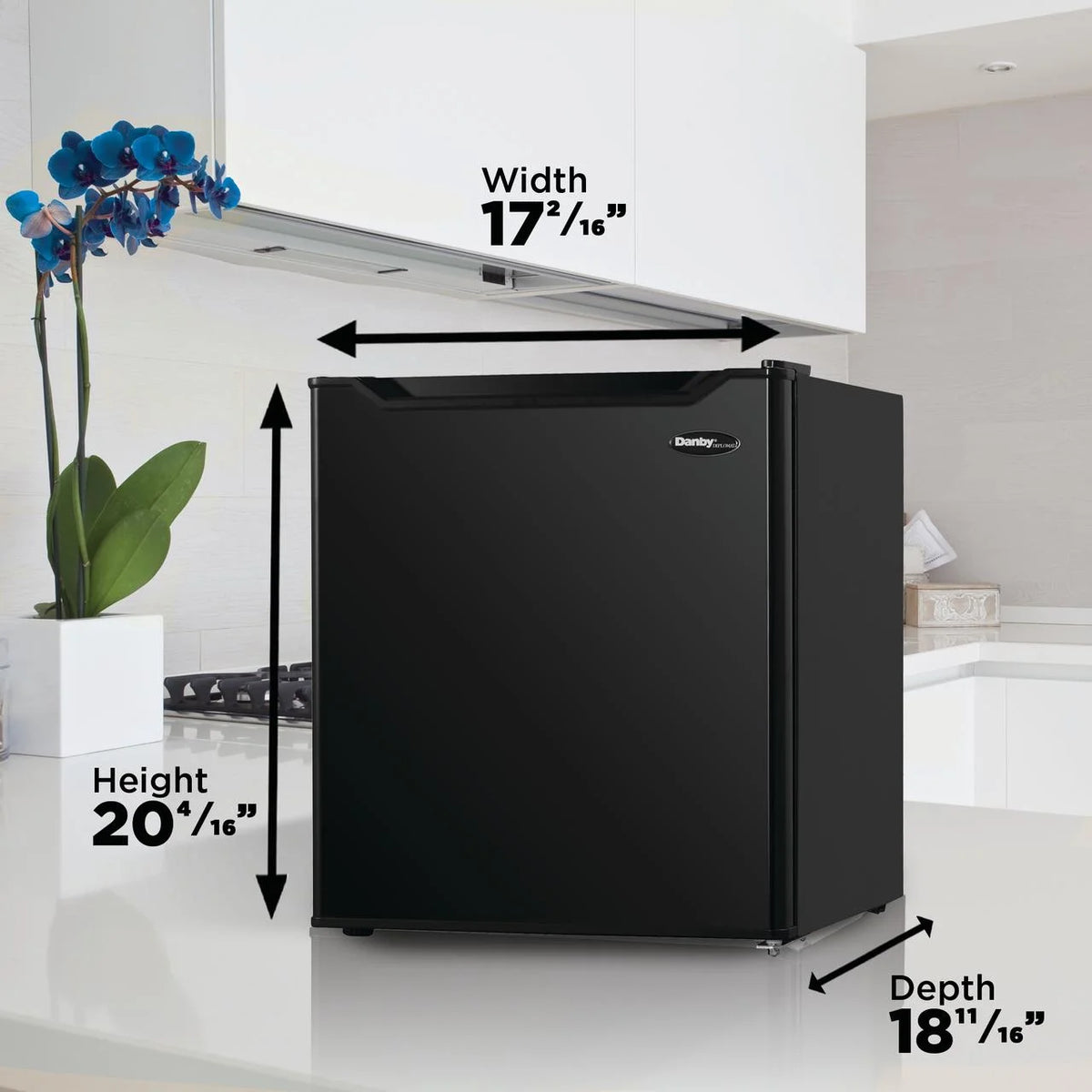 Danby Designer DAR016B1BM-6 1.6 Cu.ft. E-Star Rated Countertop Mini All Refrigerator, in Black