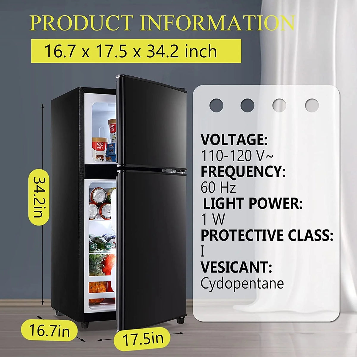 GGTB 3.0 Cu.ft Two Door Small Refrigerator with Freezer, Compact Retro Mini Refrigerator for Dorm, Office, Bar, RV, Bedroom, Red