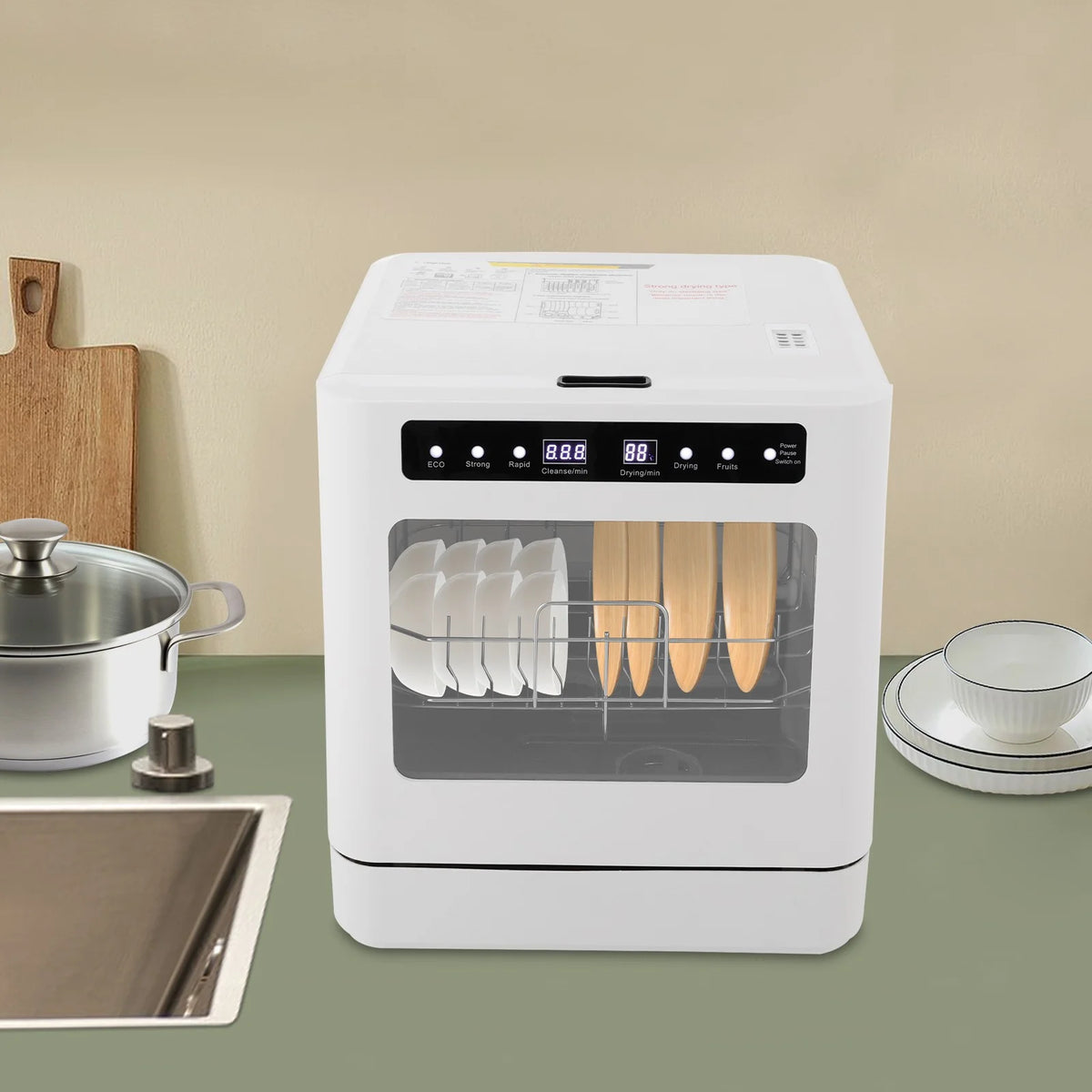 Portable Mini Dishwasher, Countertop Dishwasher, Household Mini Dishwasher for Homes, Kitchens, Small Houses, Apartments, Dormitories