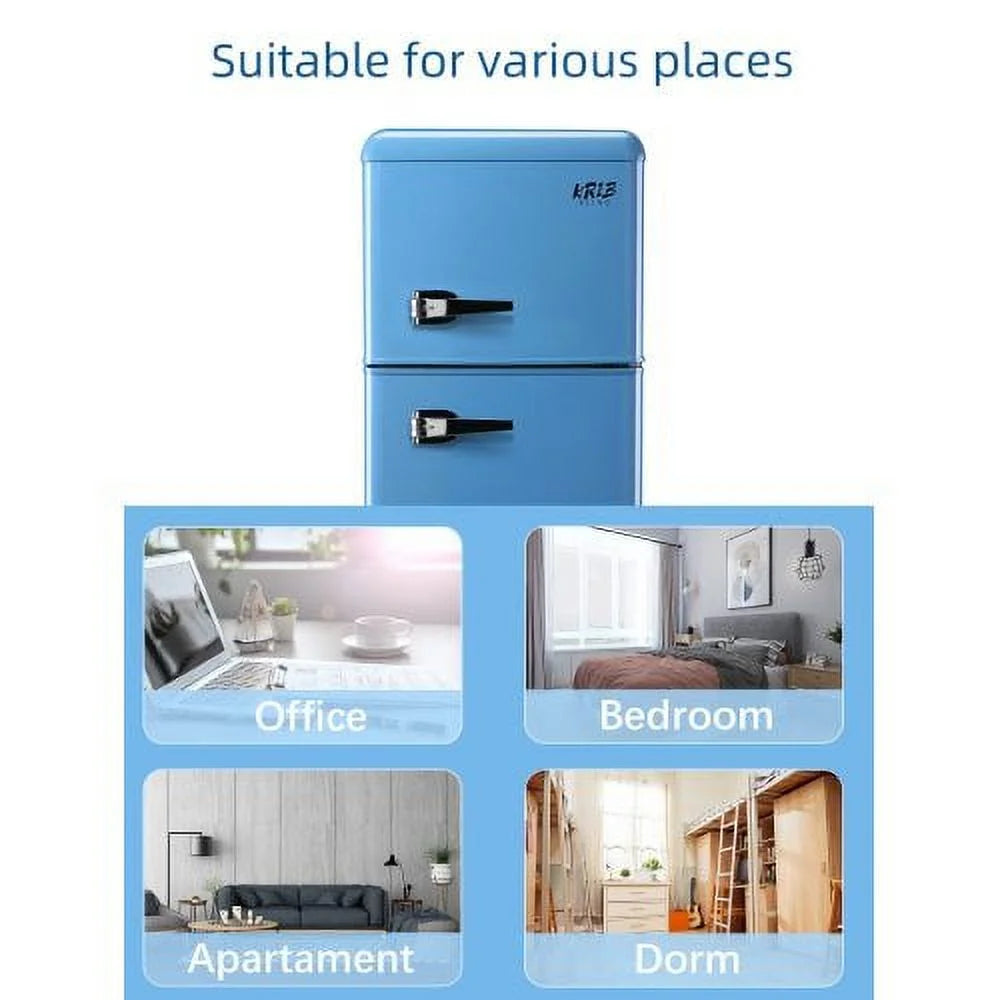 3.5Cu.Ft Compact Refrigerator Mini Fridge with Freezer, Small Refrigerator with 2 Door, 7 Level Thermostat Removable Shelves for Kitchen, Dorm, Apartment, Bar, Office, Black