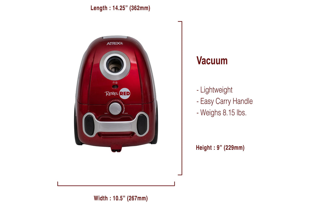 Atrix Rebel Red Vacuum with HEPA Filtration