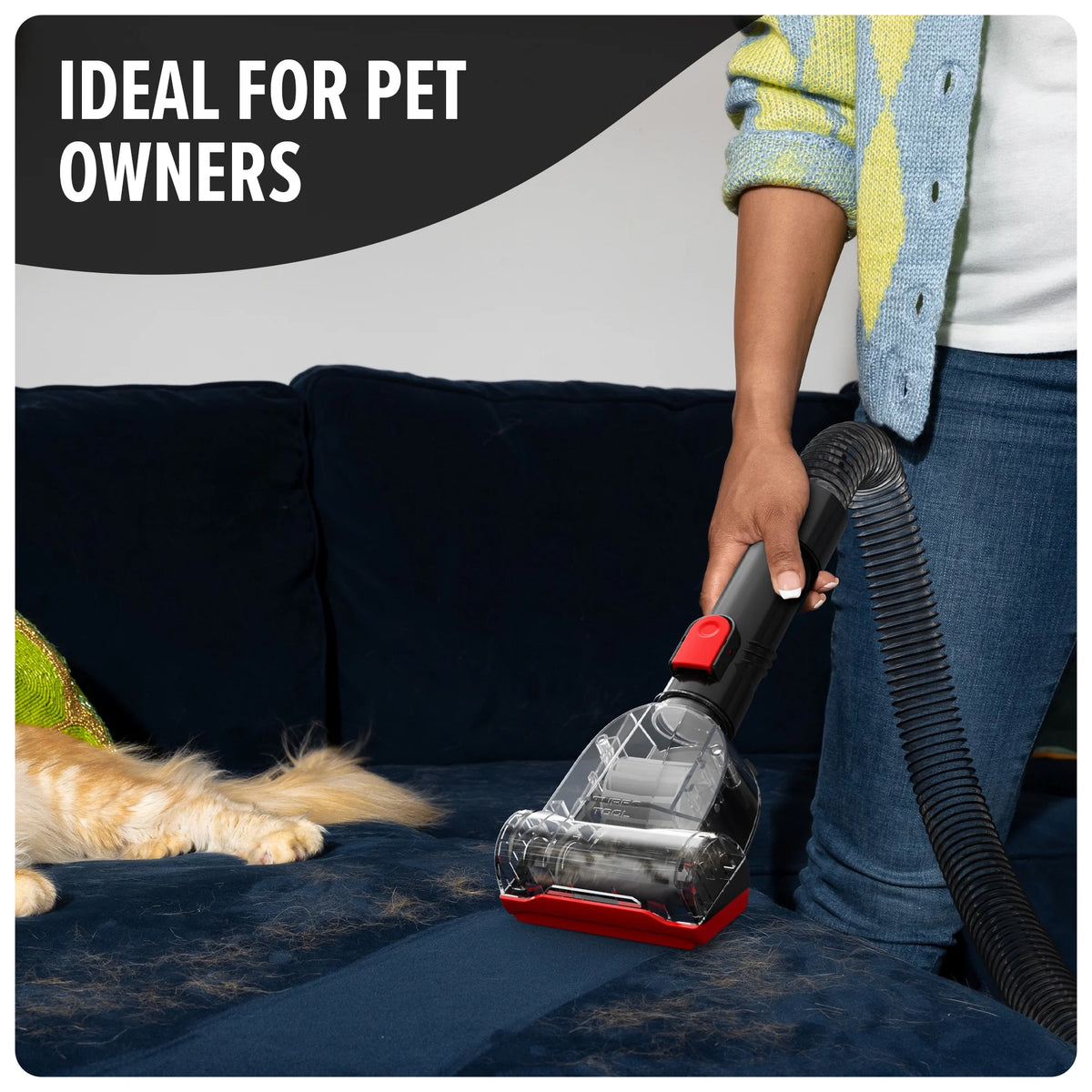 Dirt Devil Upright Vacuum, Multi-Surface Total Pet, Pet Friendly, Powerful Suction, Pet Tool Kit, Large Capacity, Height Adjustable, Hard Floor and Carpet, UD76410V, Red/Black