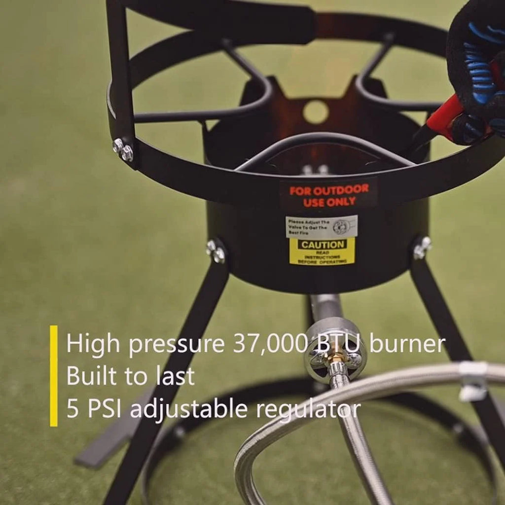 Barton 64 Qt. Aluminum Turkey Deep Fryer Pot With Injector Thermometer Kit and 100,000 BTU Outdoor Propane Stove Burner Stand for 28Lb Turkey, Outdoor Cooking Seafood Boiler Roaster Crawfish Boiling