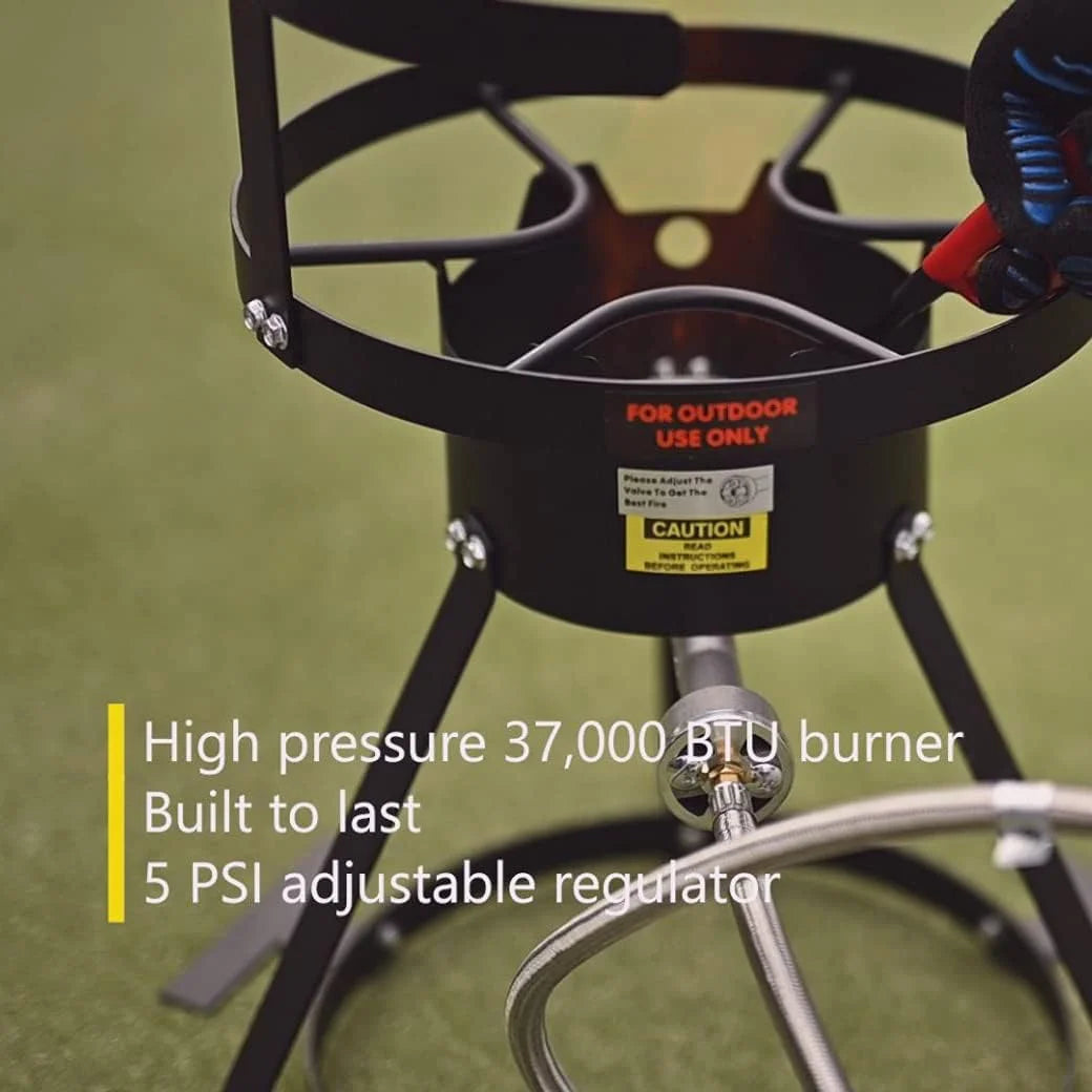 Barton 64 Qt. Aluminum Turkey Deep Fryer Pot With Injector Thermometer Kit and 100,000 BTU Outdoor Propane Stove Burner Stand for 28Lb Turkey, Outdoor Cooking Seafood Boiler Roaster Crawfish Boiling