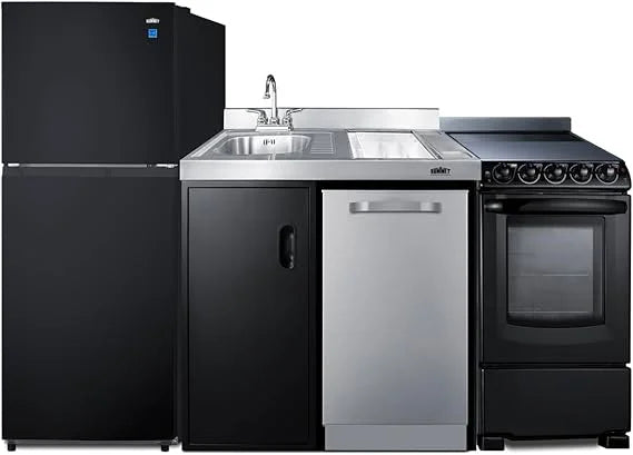 80" Wide All-In-One Kitchenette with Range and Dishwasher