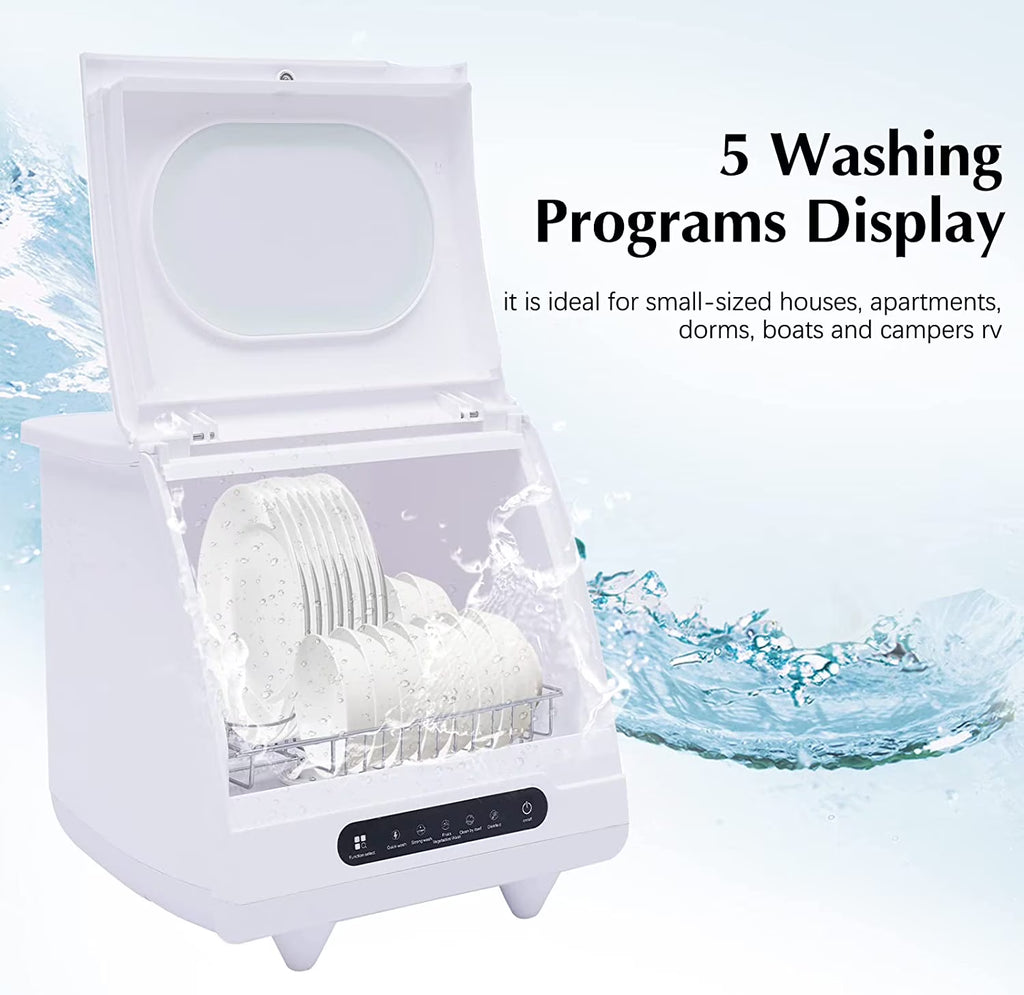 Miumaeov Compact Mini Dishwasher with Full Panel Control, 50 dB