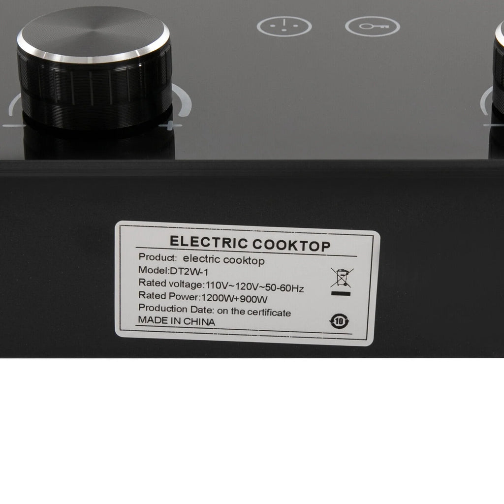 Electric Hob Cook Top Stove 110V Induction Cooktop 2 Burners Ceramic Cooktop