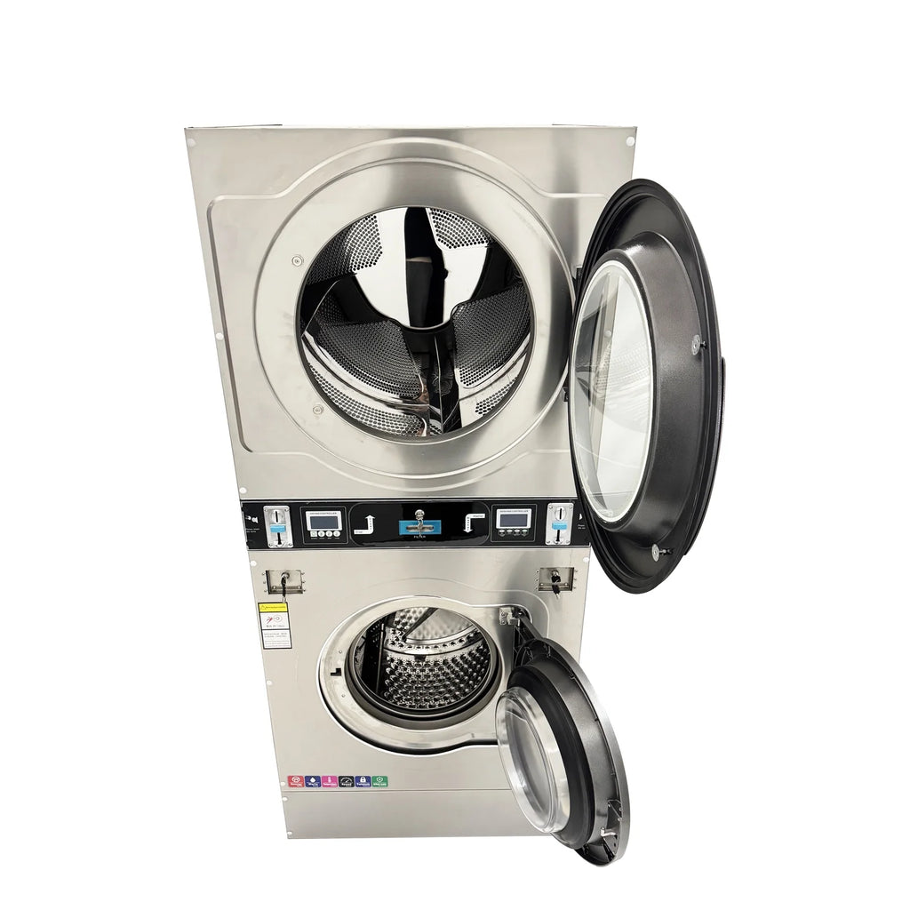 Commercial Coin Operated Washer Dryer Combo Double-layer Washing and Drying Machine 220V 1PH