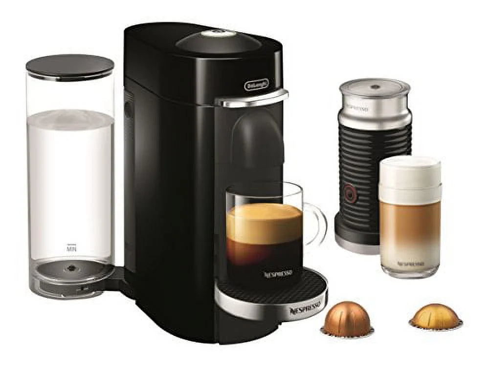 Nespresso VertuoPlus Deluxe Coffee and Espresso Maker by De'Longhi with Aeroccino, Black